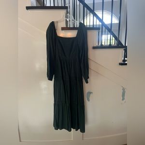 Hunter green Anthropologie peasant dress size S